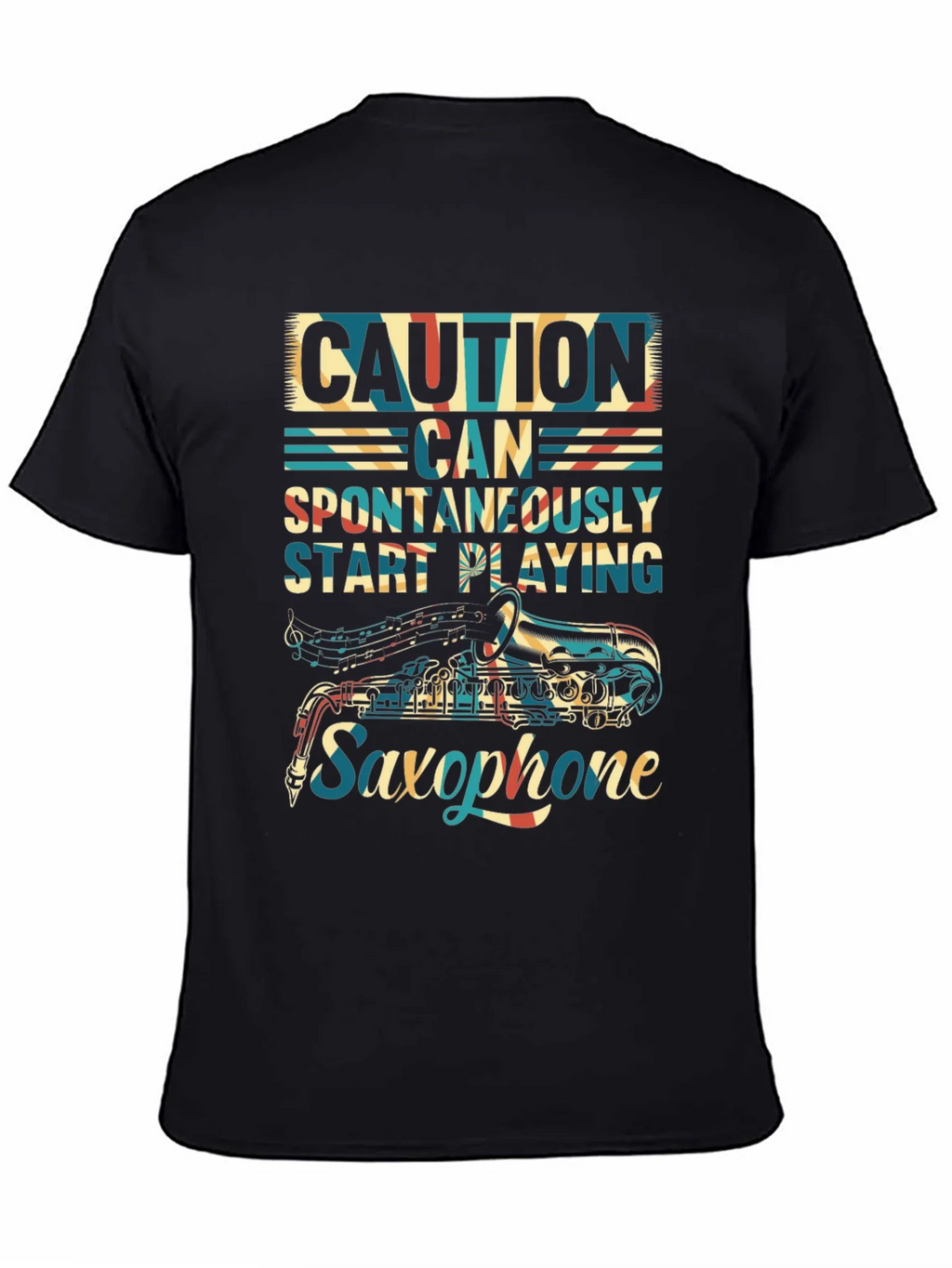 Caution Saxophone T-Shirt - Musician Gift product image 4