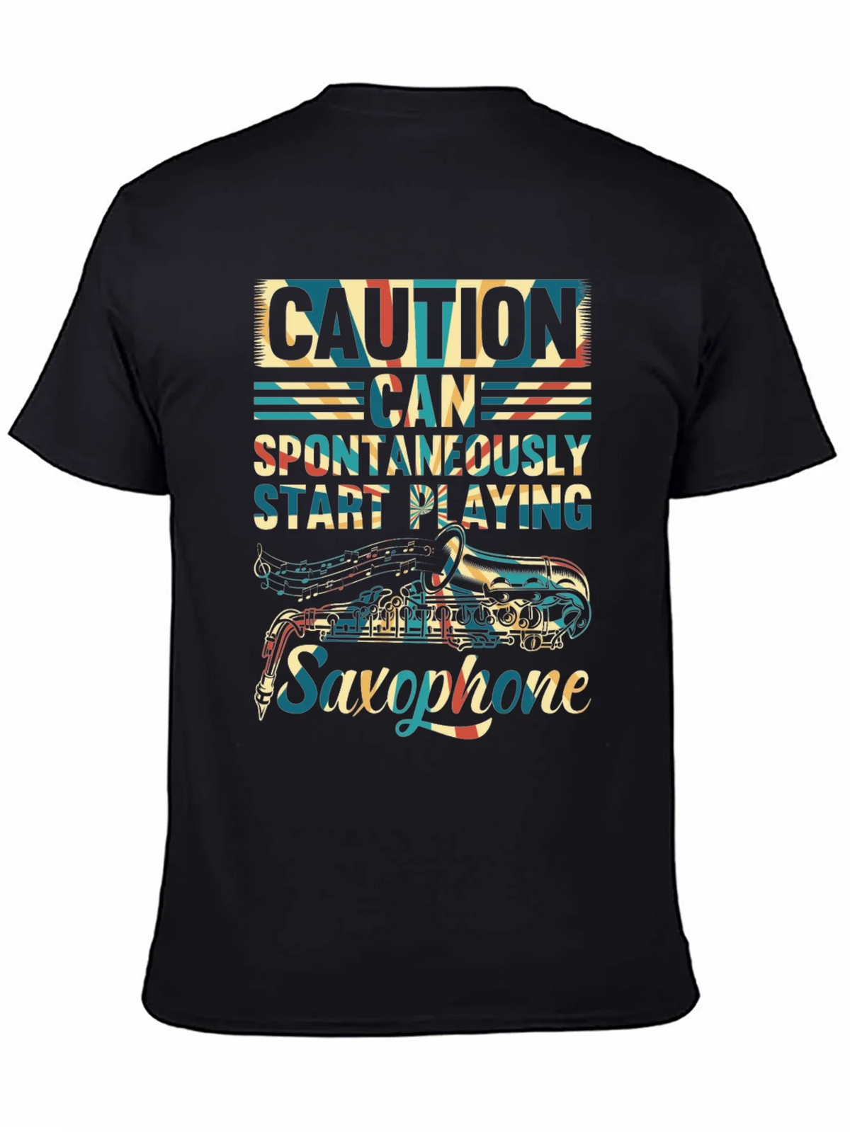 Caution Saxophone T-Shirt - Musician Gift product image 4