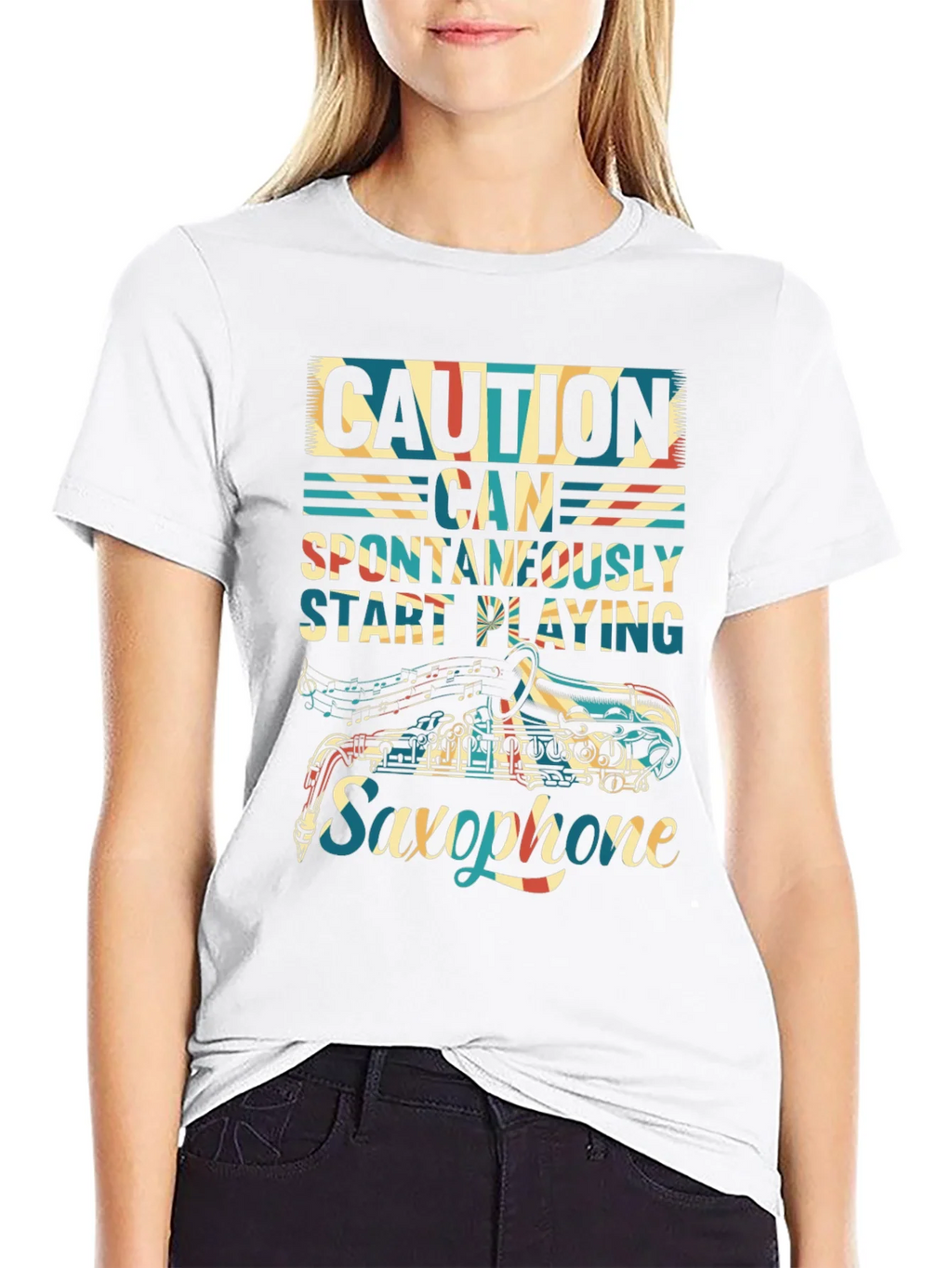 Caution Saxophone T-Shirt - Musician Gift product image 8
