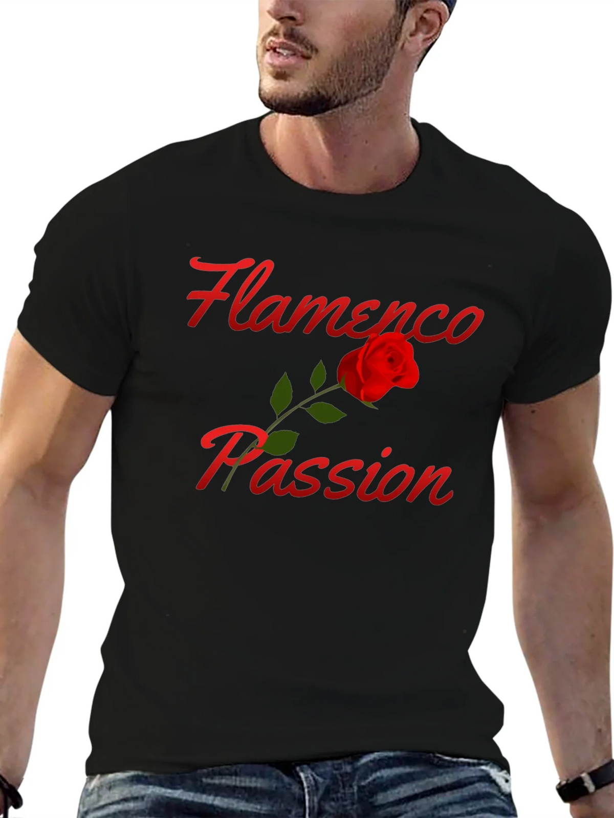 Flamenco Passion Rose T-Shirt - Stylish Graphic Tee product image 6