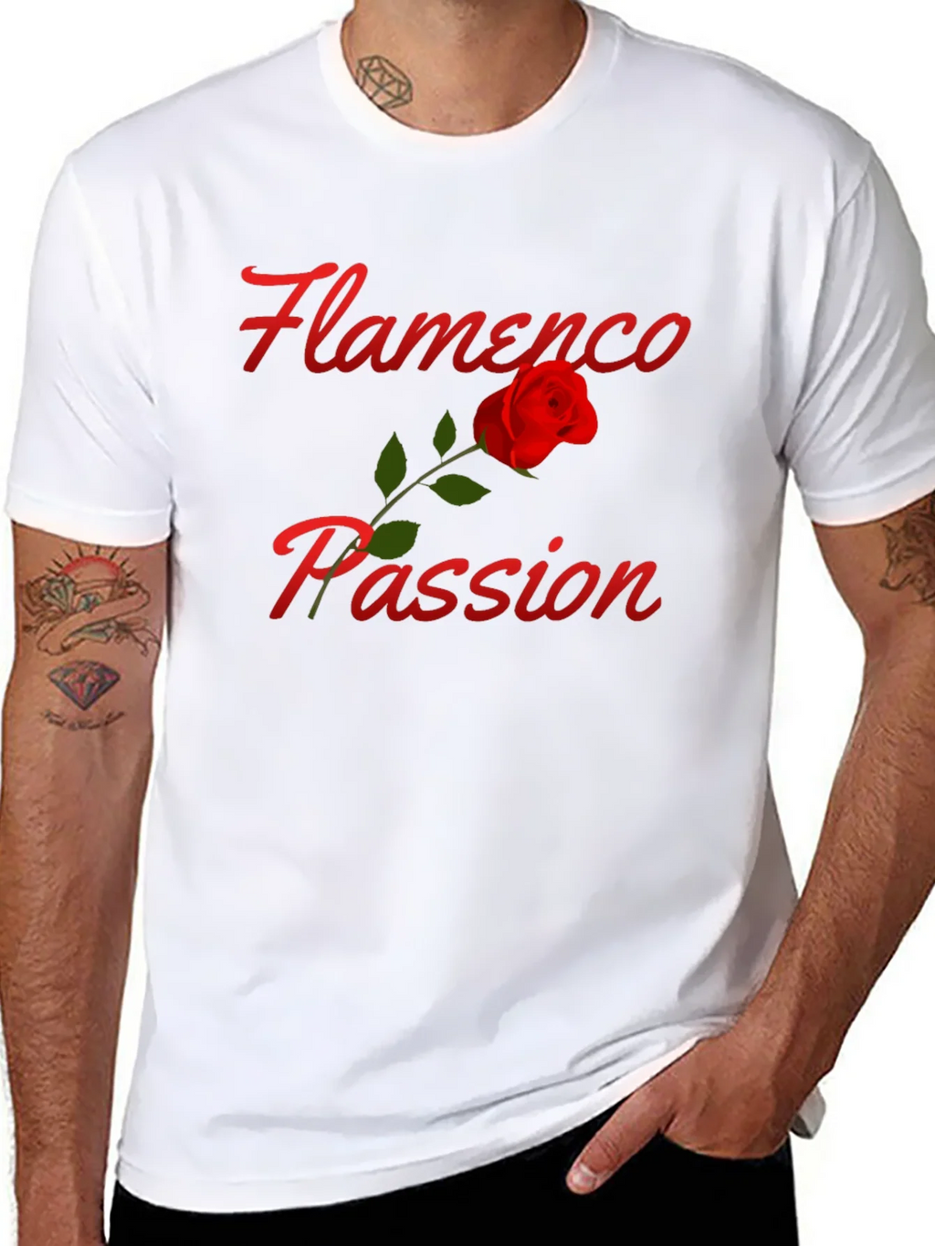 Flamenco Passion Rose T-Shirt - Stylish Graphic Tee product image 7
