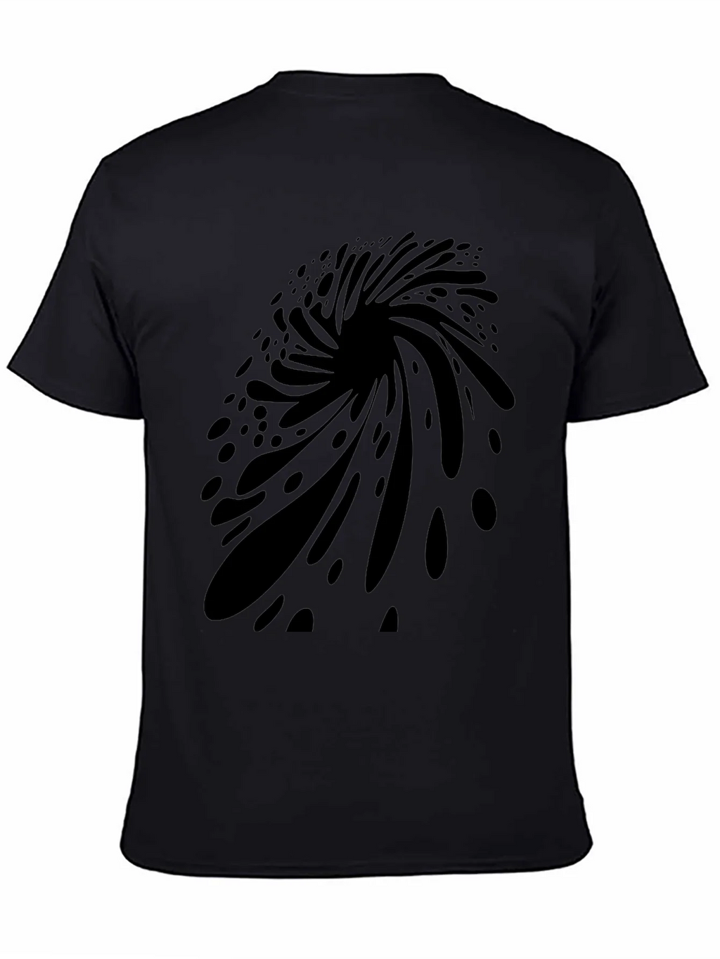 Abstract Vortex Graphic Black T-Shirt for Men product image 4