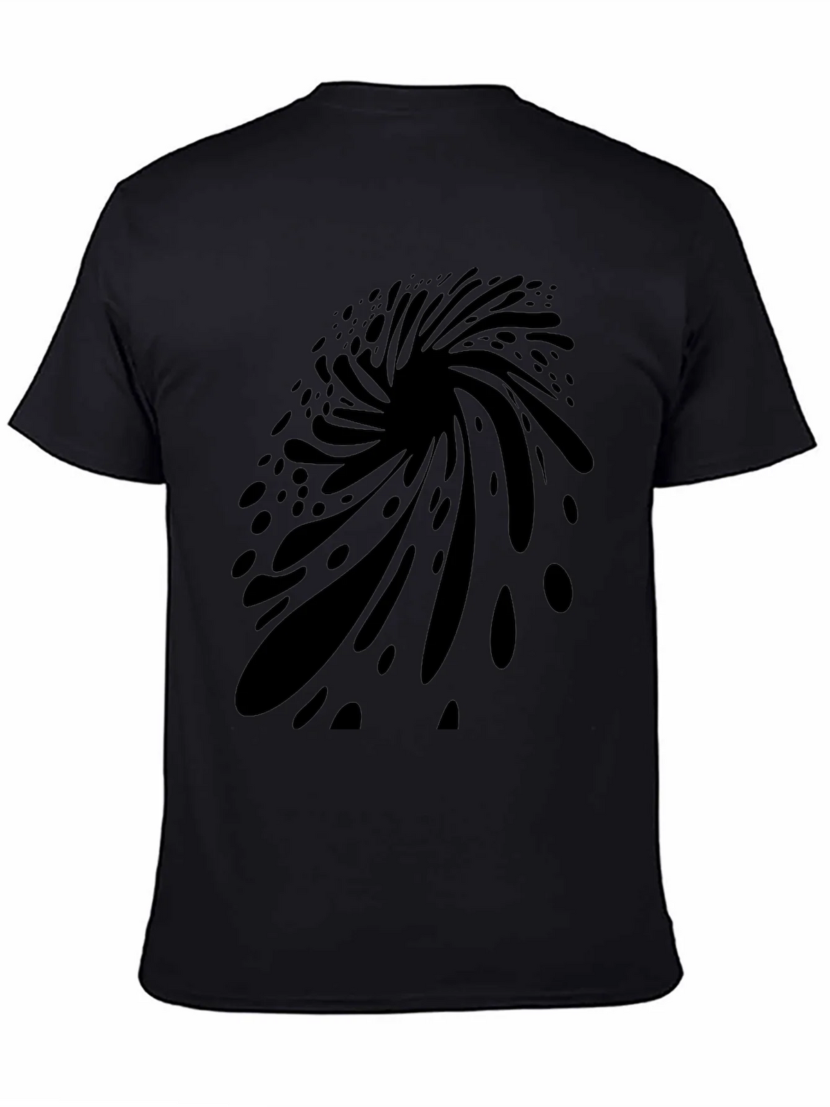 Abstract Vortex Graphic Black T-Shirt for Men product image 4