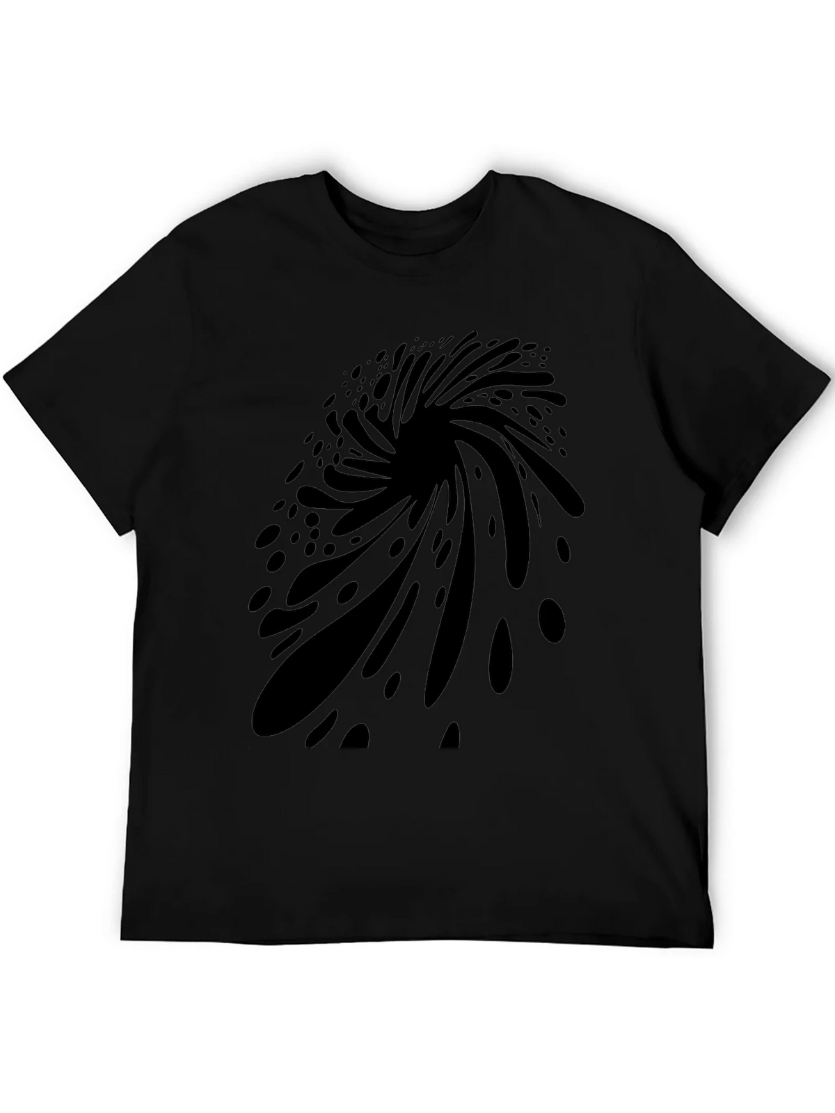 Abstract Vortex Graphic Black T-Shirt for Men product image 5