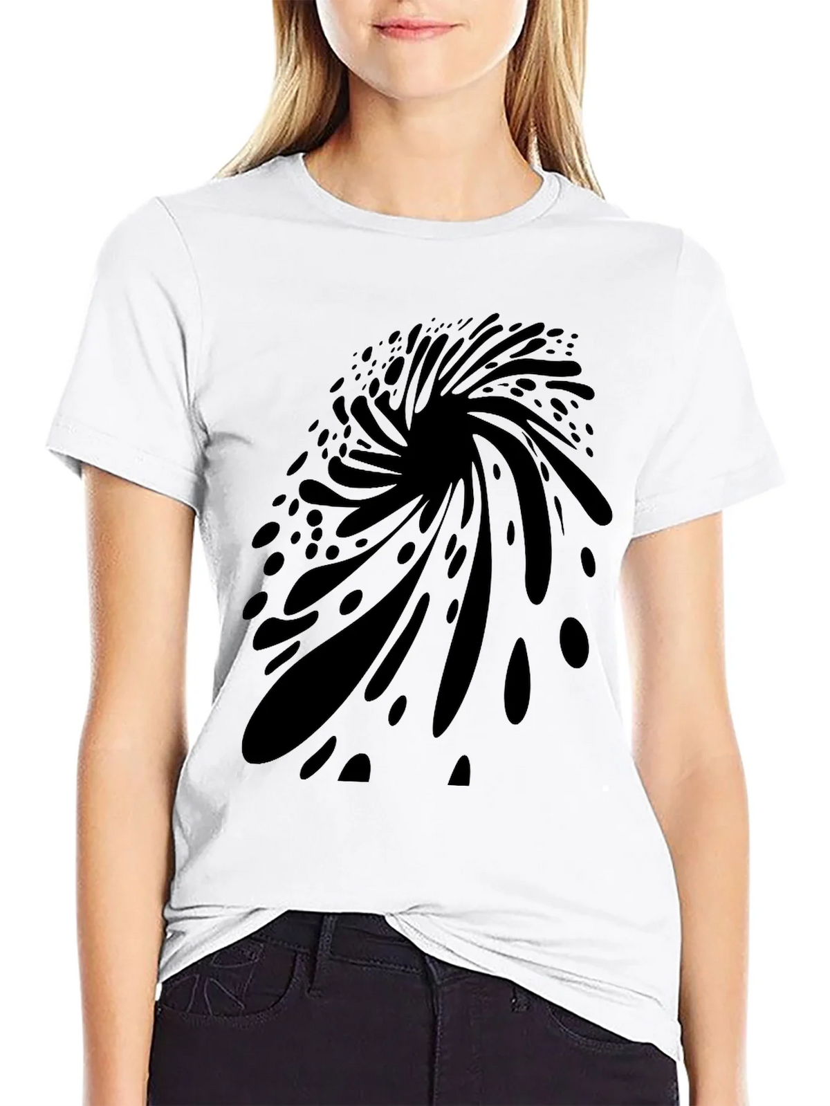 Abstract Vortex Graphic Black T-Shirt for Men product image 8