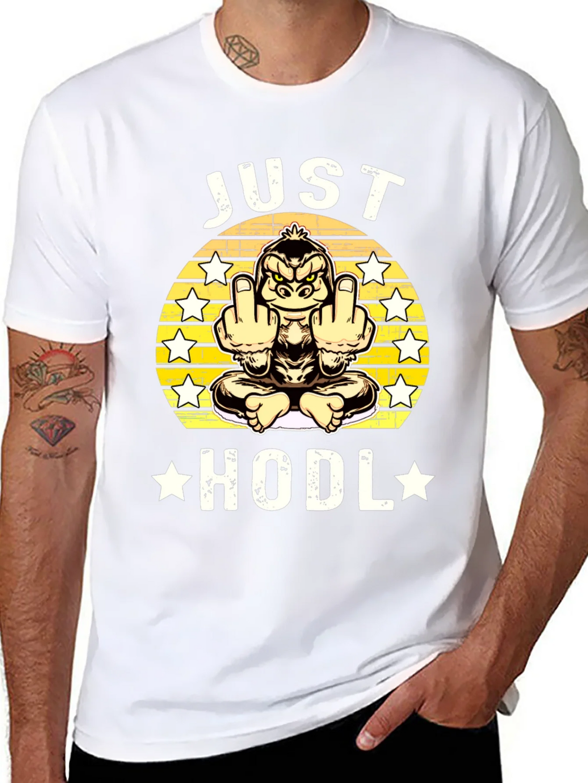 Just Hodl Black Graphic T-Shirt product image 7
