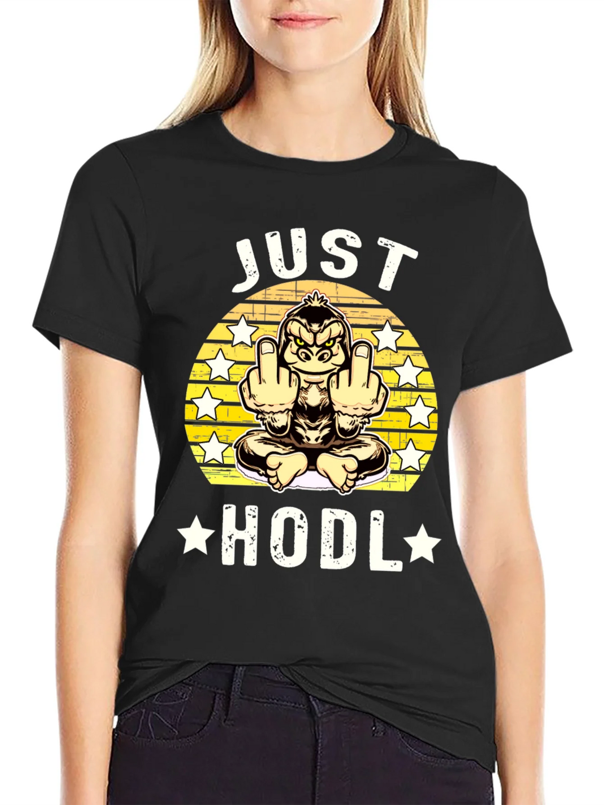 Just Hodl Black Graphic T-Shirt product image 2
