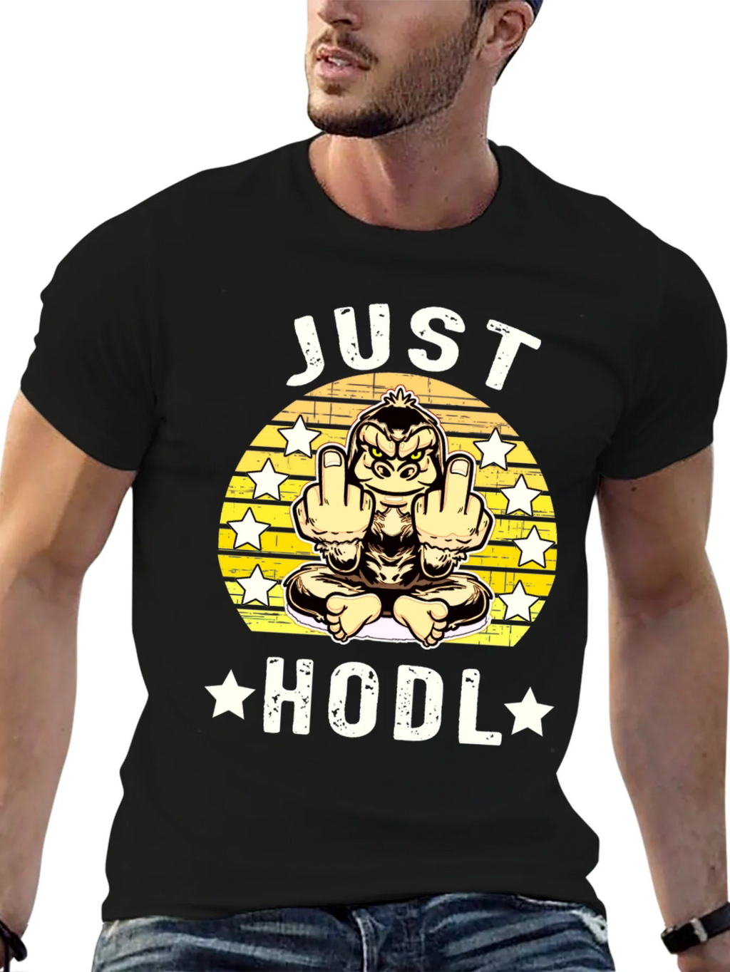 Just Hodl Black Graphic T-Shirt product image 6