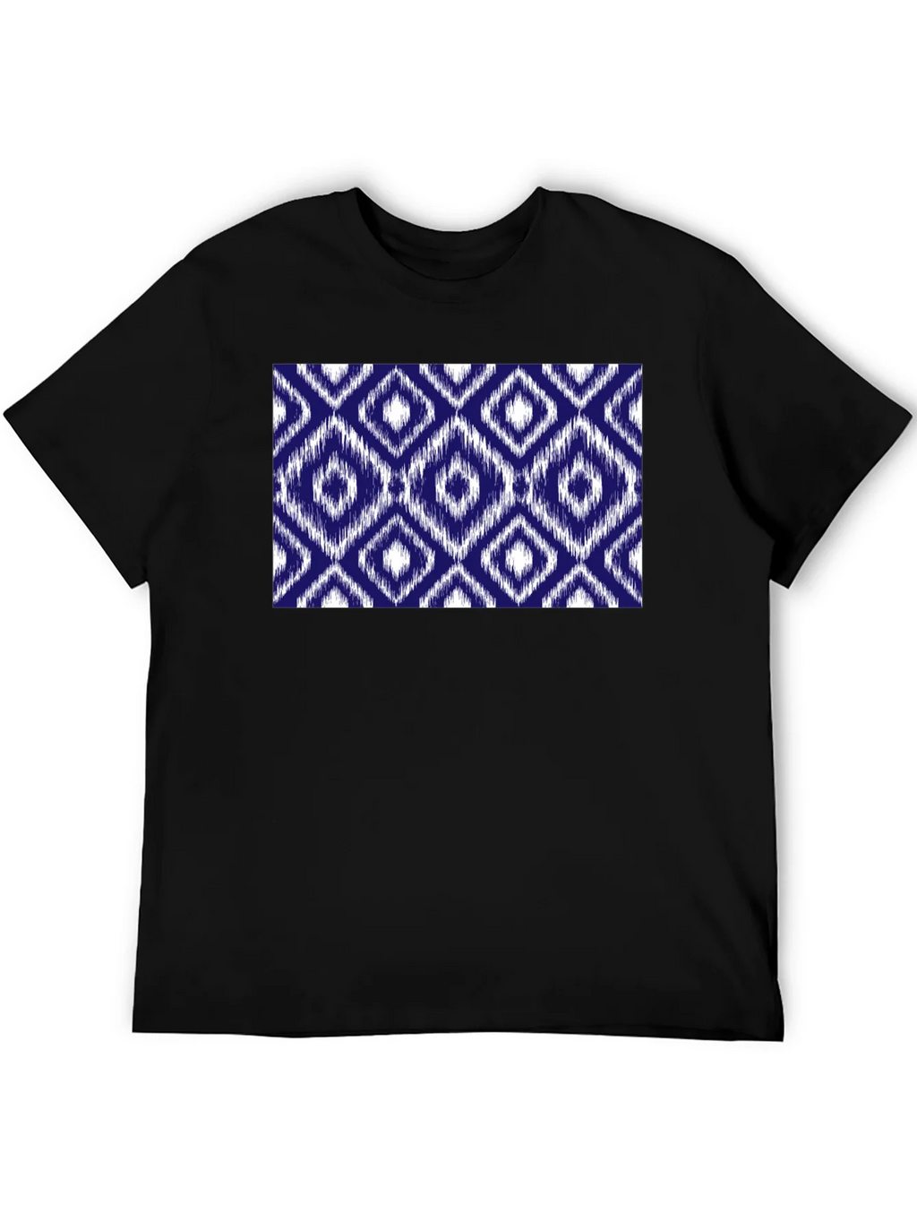 Stylish Black Tee with Blue Diamond Pattern product image 5