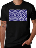 Stylish Black Tee with Blue Diamond Pattern product image 1