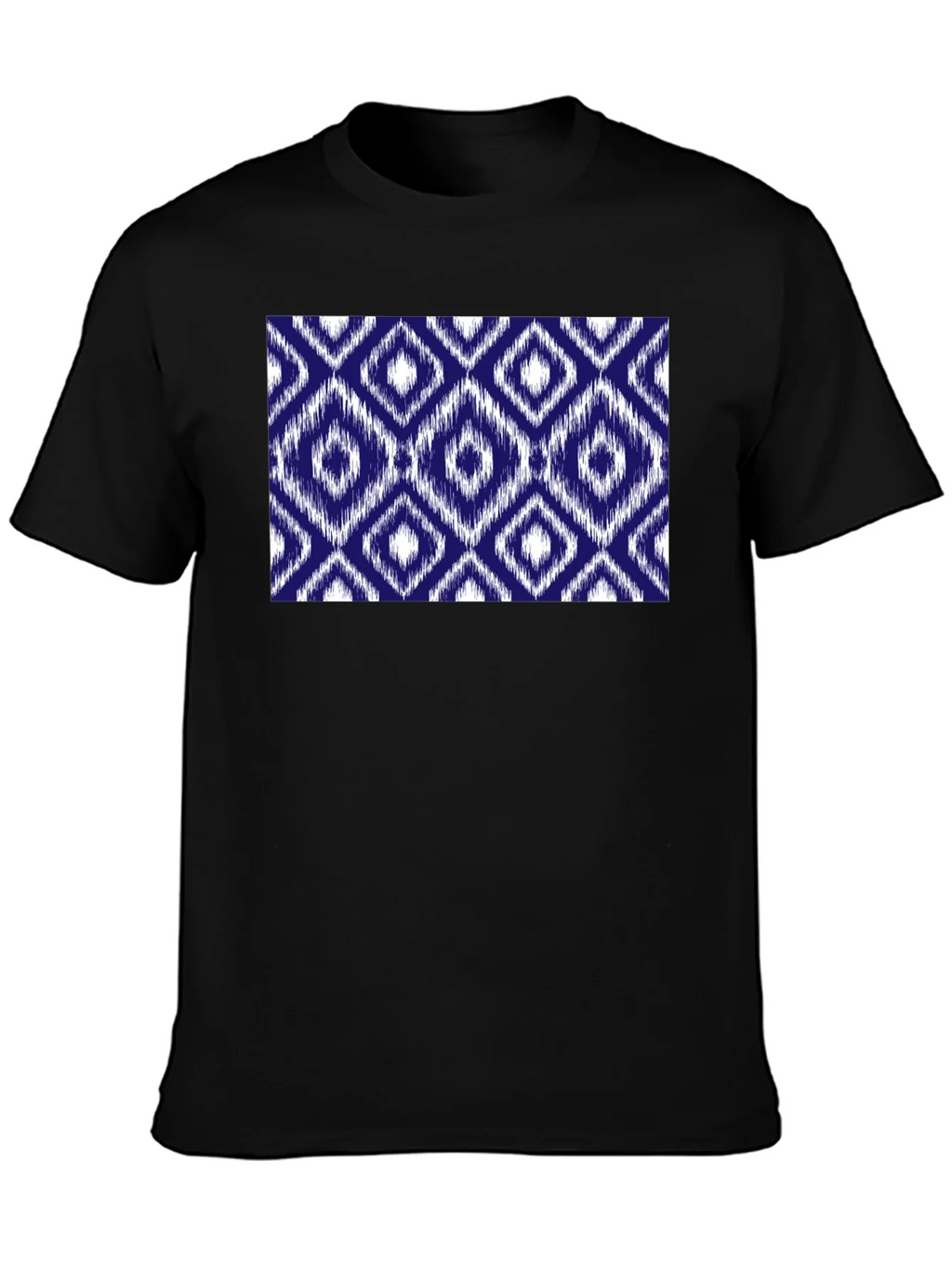Stylish Black Tee with Blue Diamond Pattern product image 3