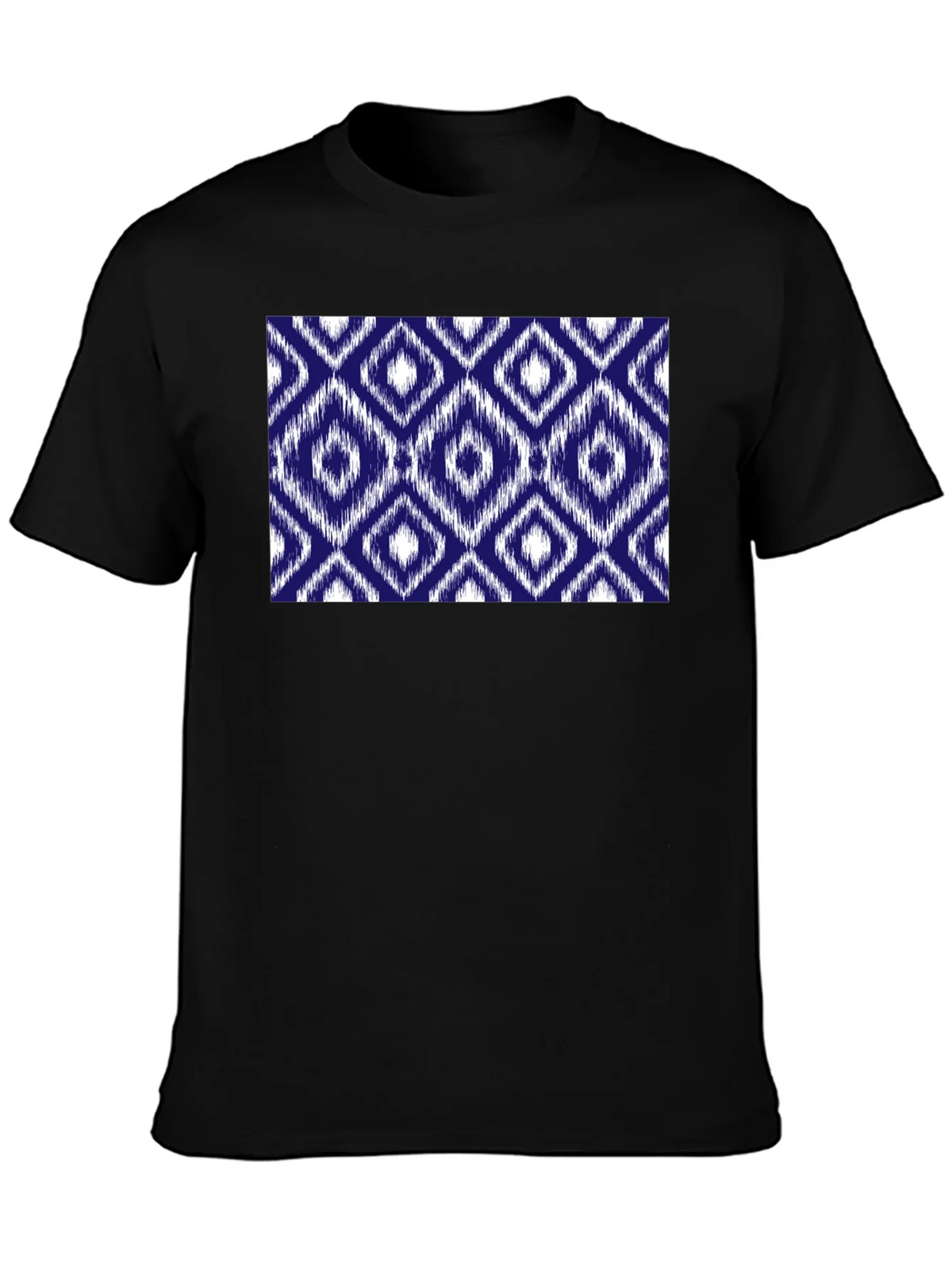 Stylish Black Tee with Blue Diamond Pattern product image 3