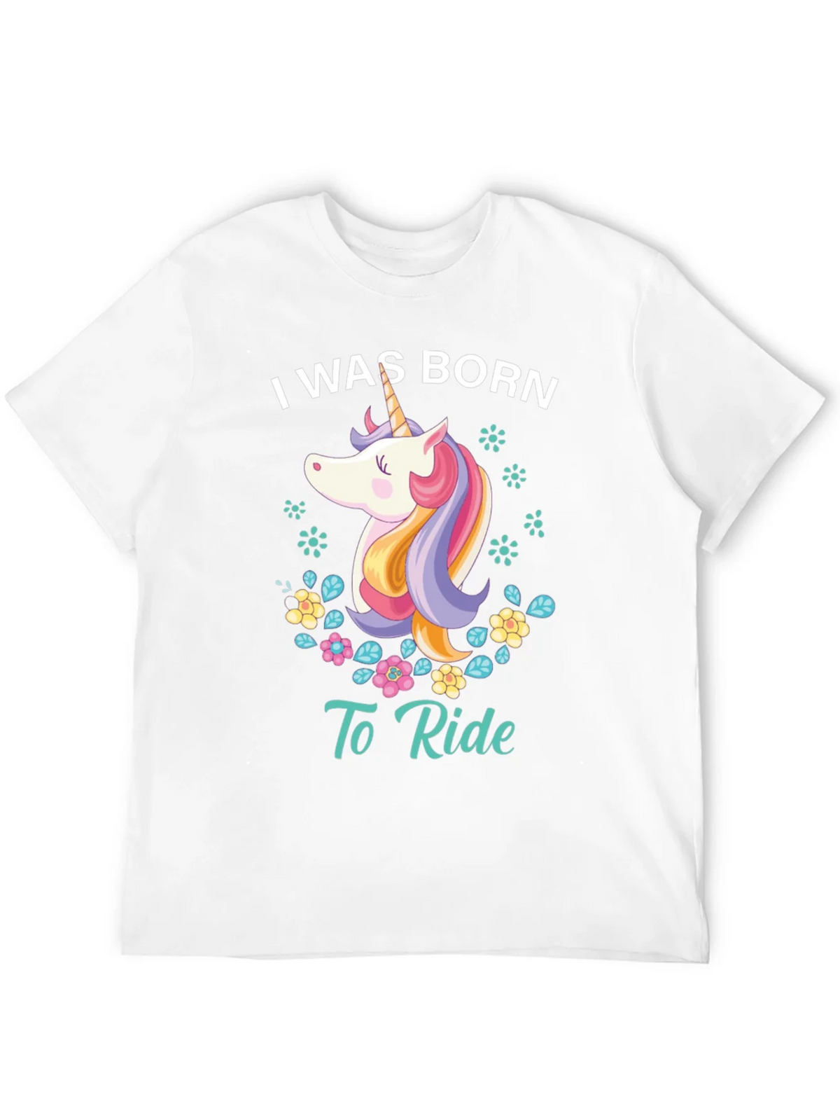 I Was Born To Ride Unicorn Graphic Tee - Black product image 11