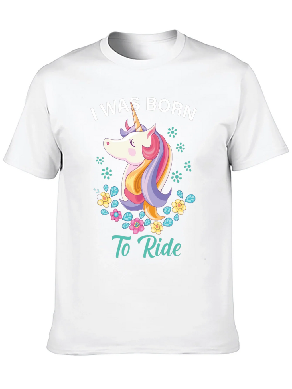 I Was Born To Ride Unicorn Graphic Tee - Black product image 9