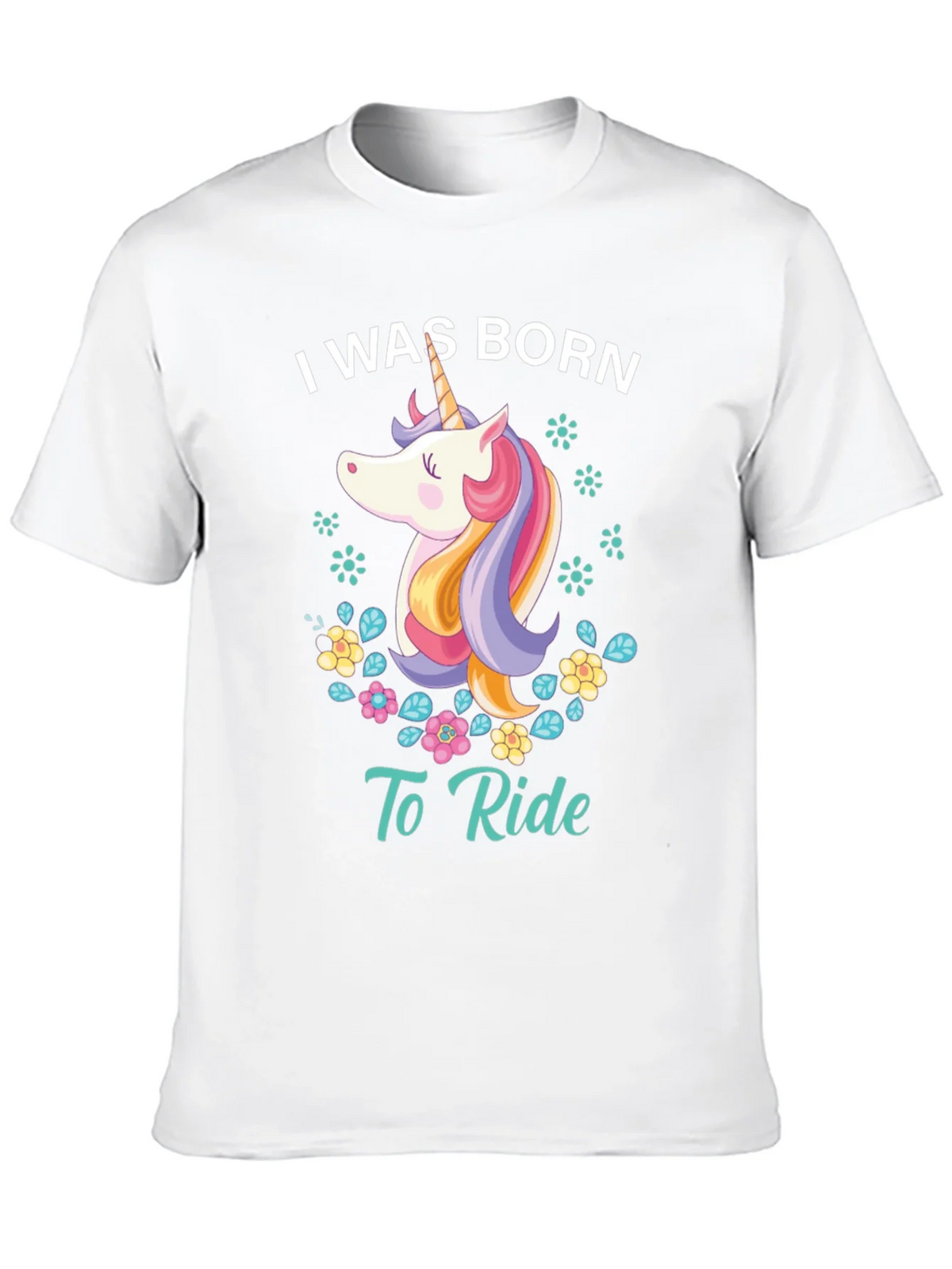 I Was Born To Ride Unicorn Graphic Tee - Black product image 9