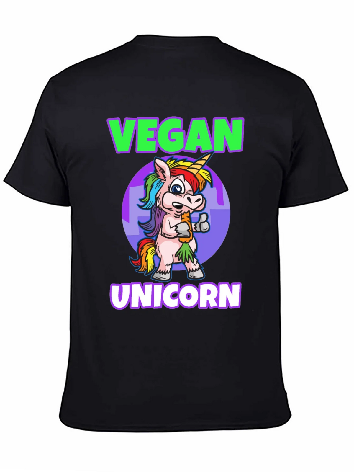 Vegan Unicorn Graphic T-Shirt - Mens Black Tee product image 4