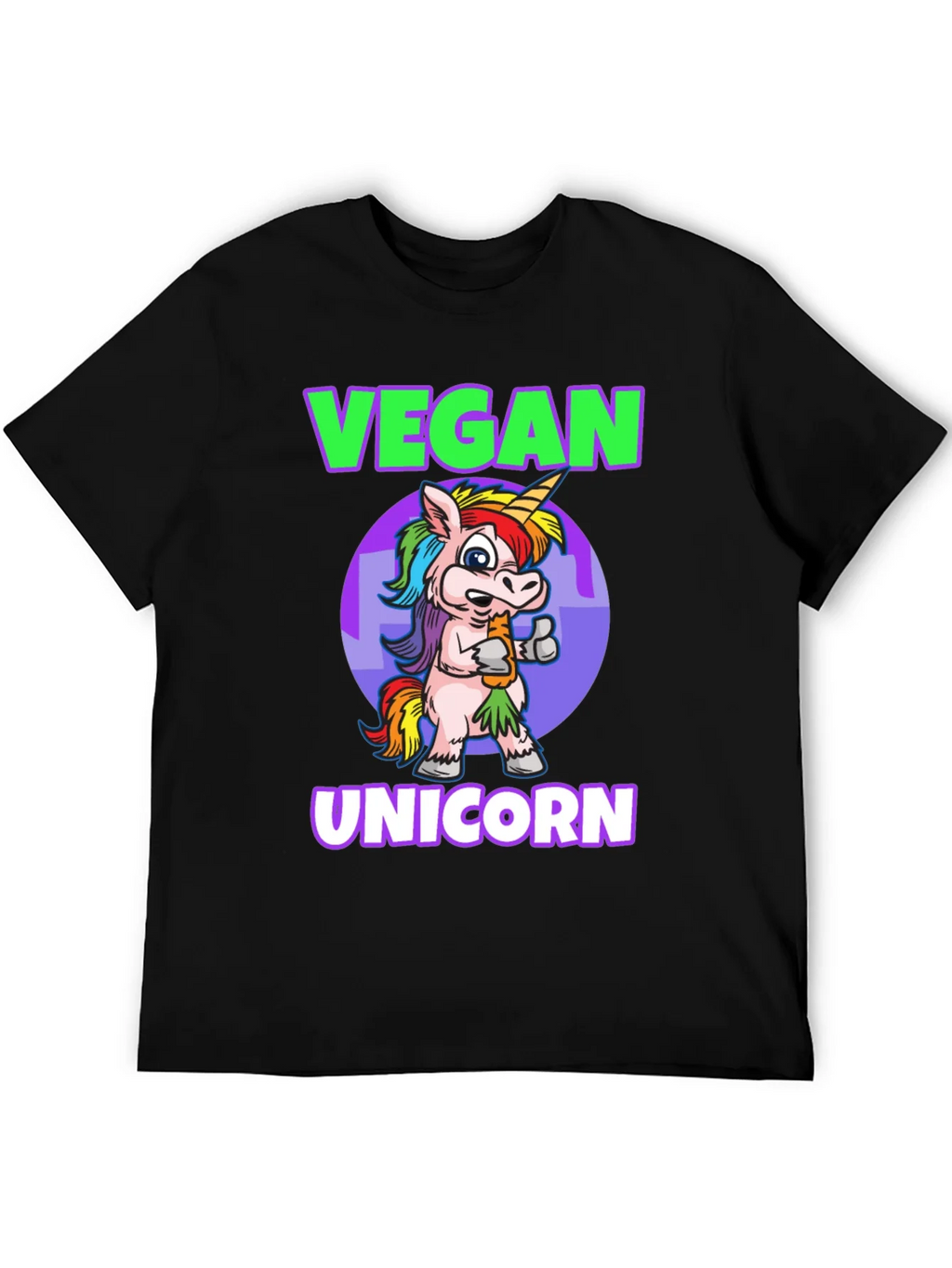 Vegan Unicorn Graphic T-Shirt - Mens Black Tee product image 5