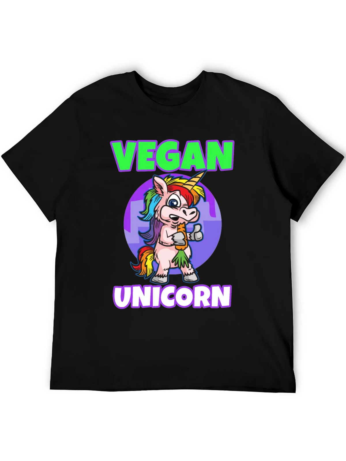 Vegan Unicorn Graphic T-Shirt - Mens Black Tee product image 5