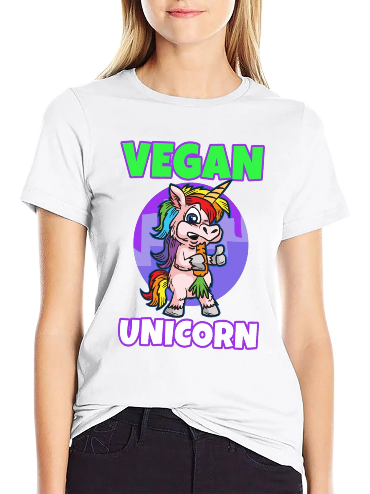 Vegan Unicorn Graphic T-Shirt - Mens Black Tee product image 8
