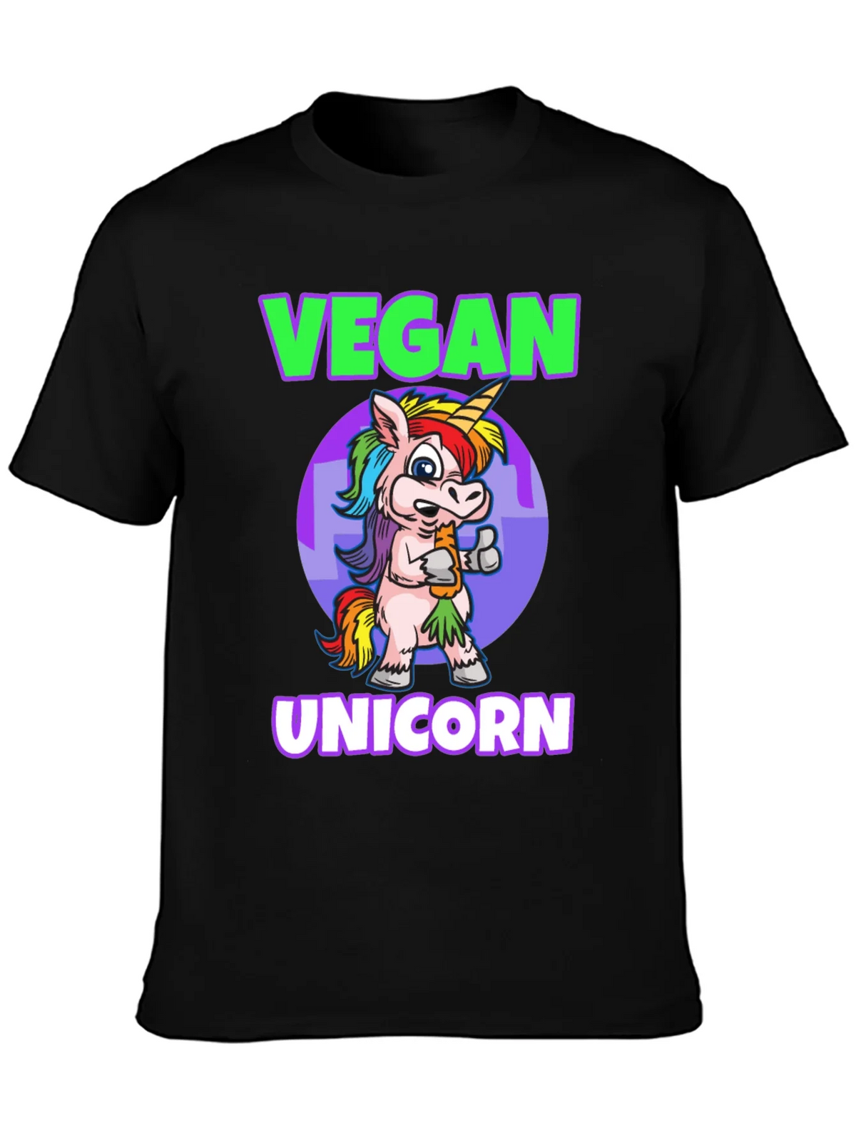 Vegan Unicorn Graphic T-Shirt - Mens Black Tee product image 3