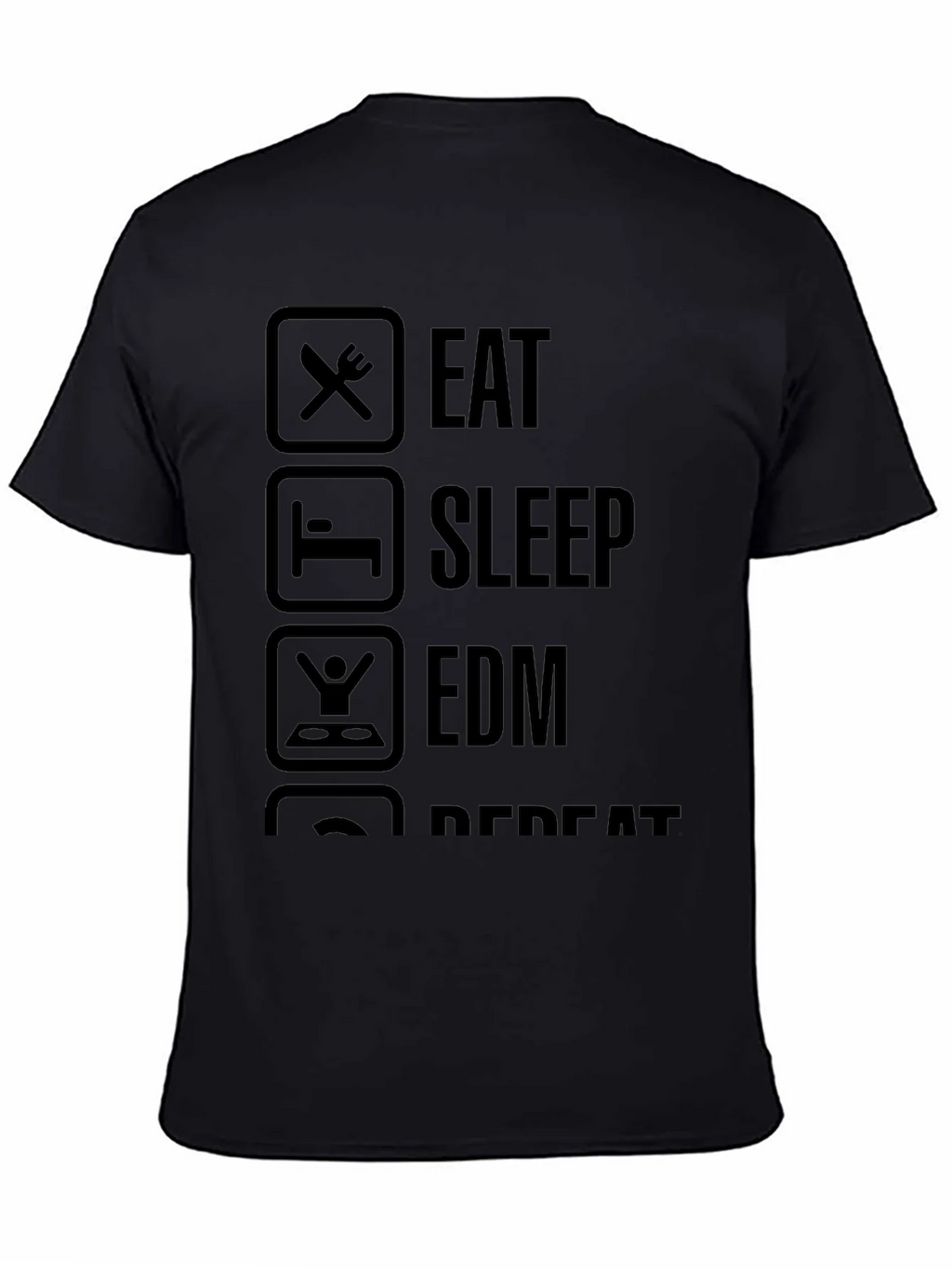 Eat Sleep EDM Repeat T-Shirt - Black Graphic Tee product image 4