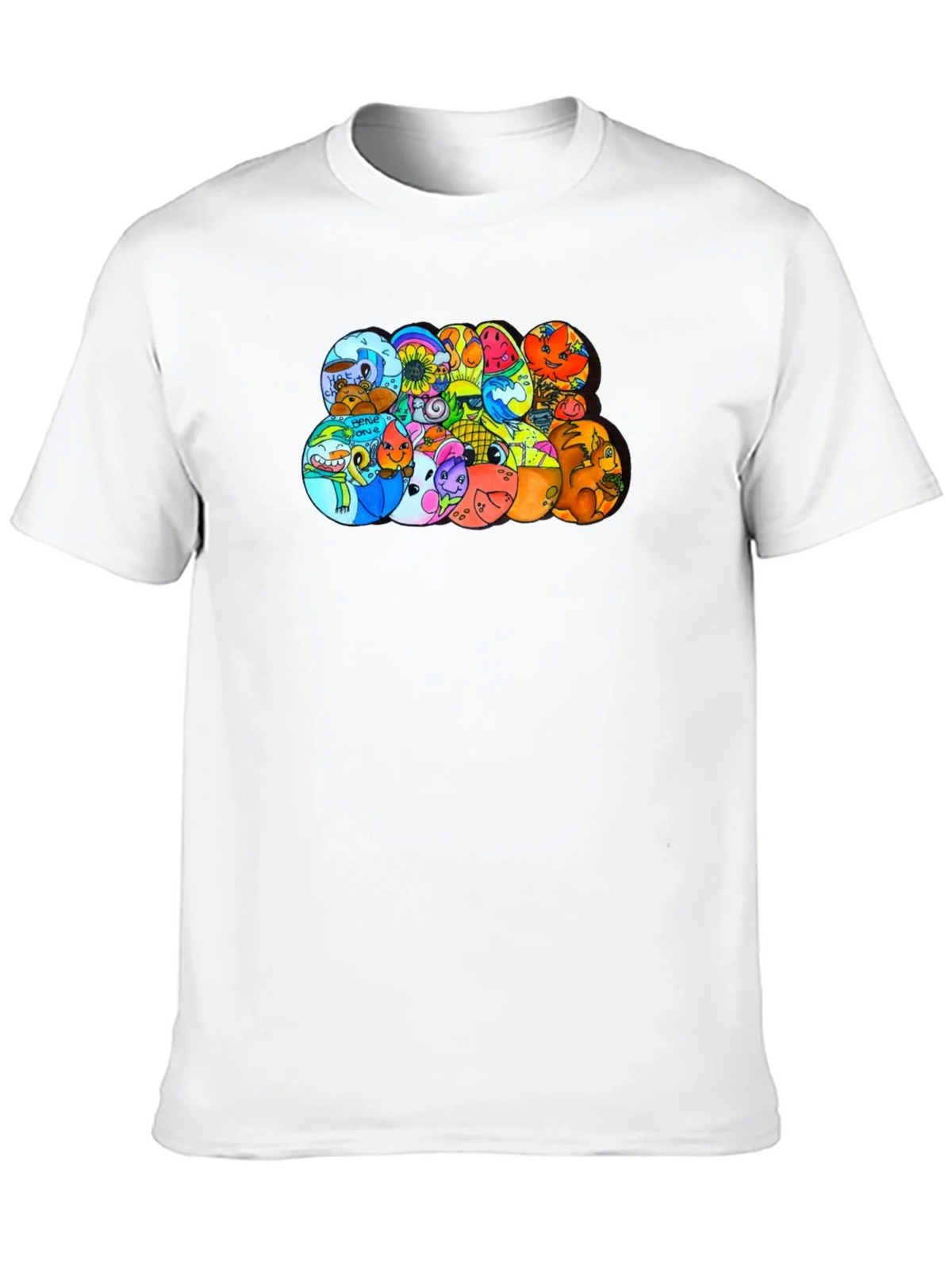 Cartoon Character Circles Black T-Shirt product image 9