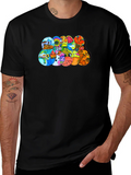 Cartoon Character Circles Black T-Shirt product image 1