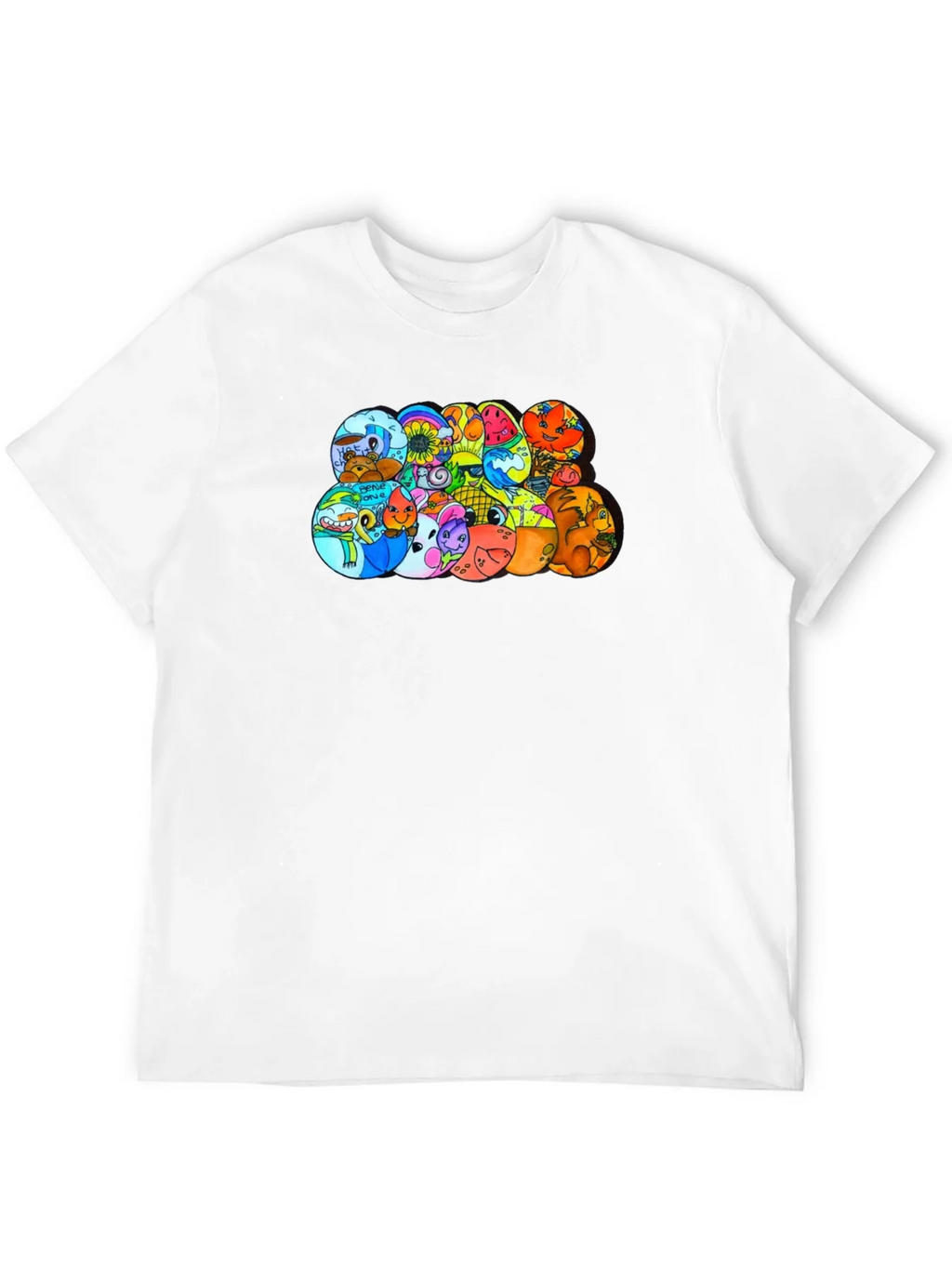 Cartoon Character Circles Black T-Shirt product image 11