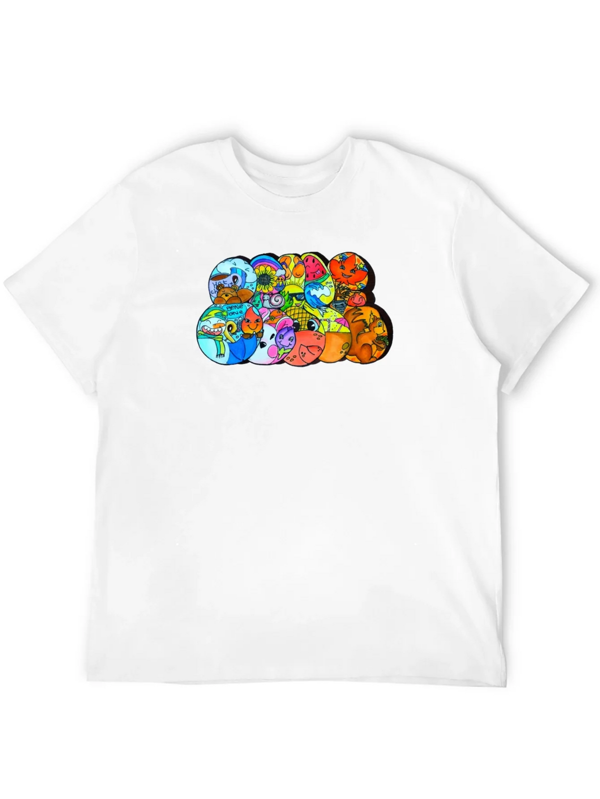 Cartoon Character Circles Black T-Shirt product image 11