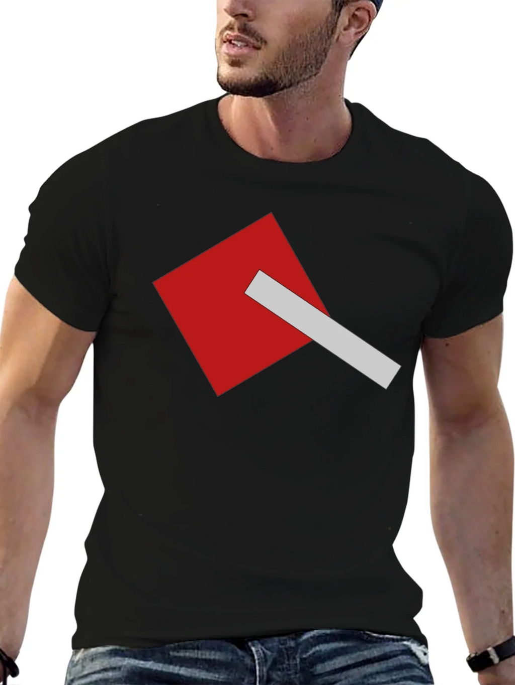 Geometric Square Graphic Tee - Modern Casual Style product image 6