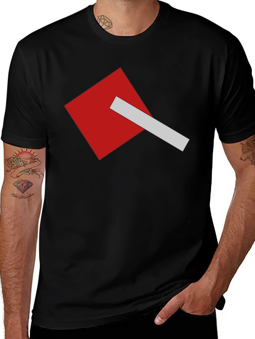 Geometric Square Graphic Tee - Modern Casual Style product image 1