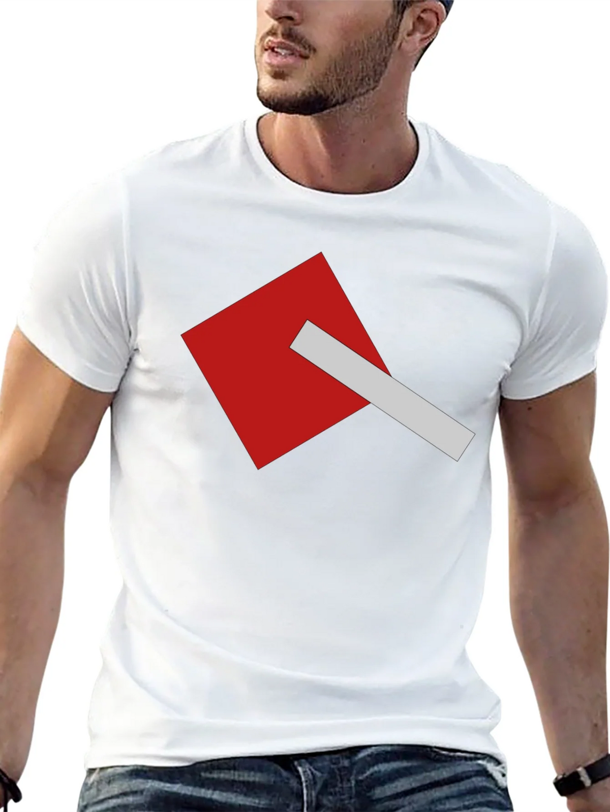 Geometric Square Graphic Tee - Modern Casual Style product image 11