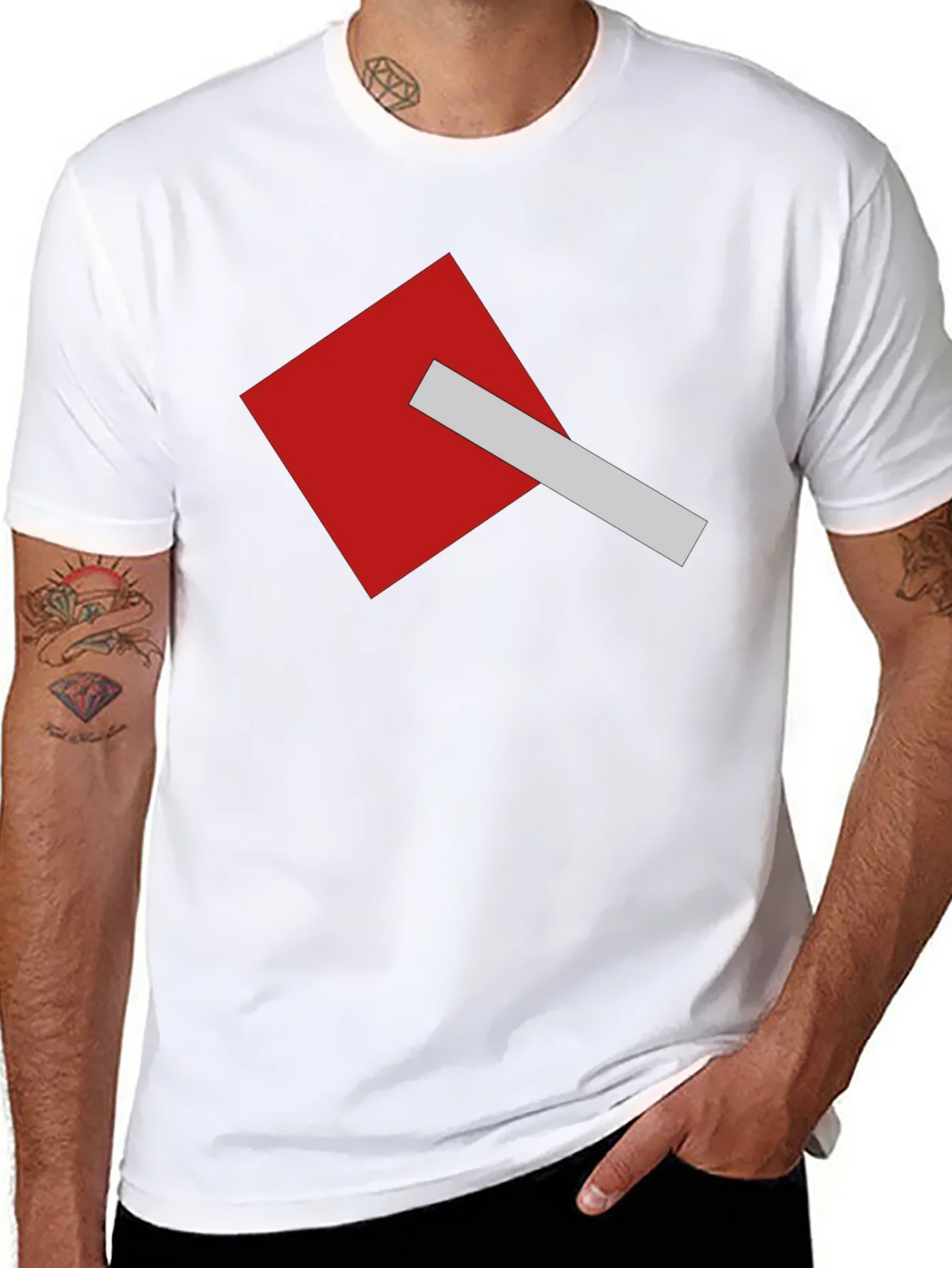 Geometric Square Graphic Tee - Modern Casual Style product image 7