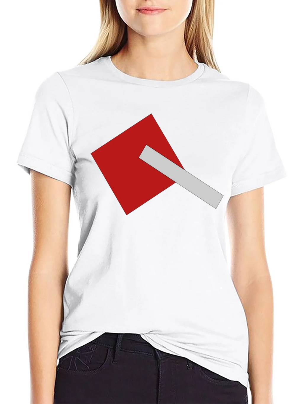 Geometric Square Graphic Tee - Modern Casual Style product image 8
