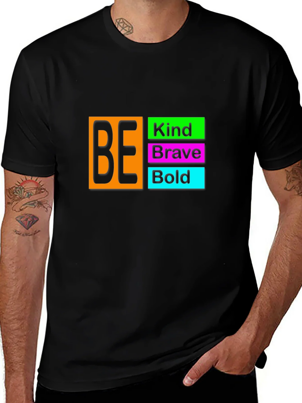 Be Kind Brave Bold Black T-Shirt product image 1