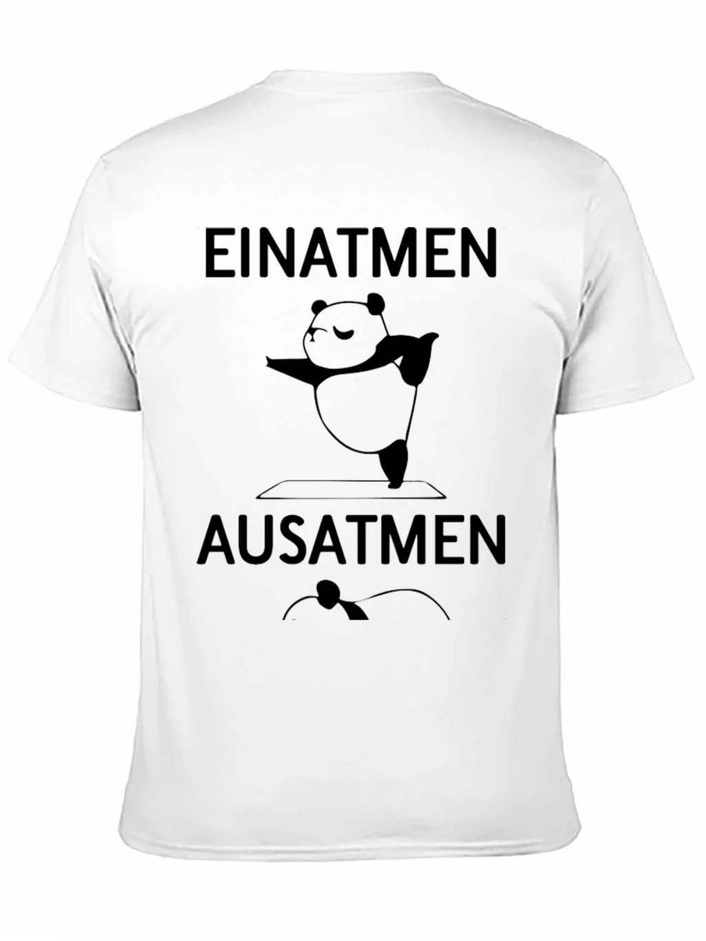 Yoga Panda T-Shirt - Einatmen Ausatmen - Black Cotton Tee product image 10