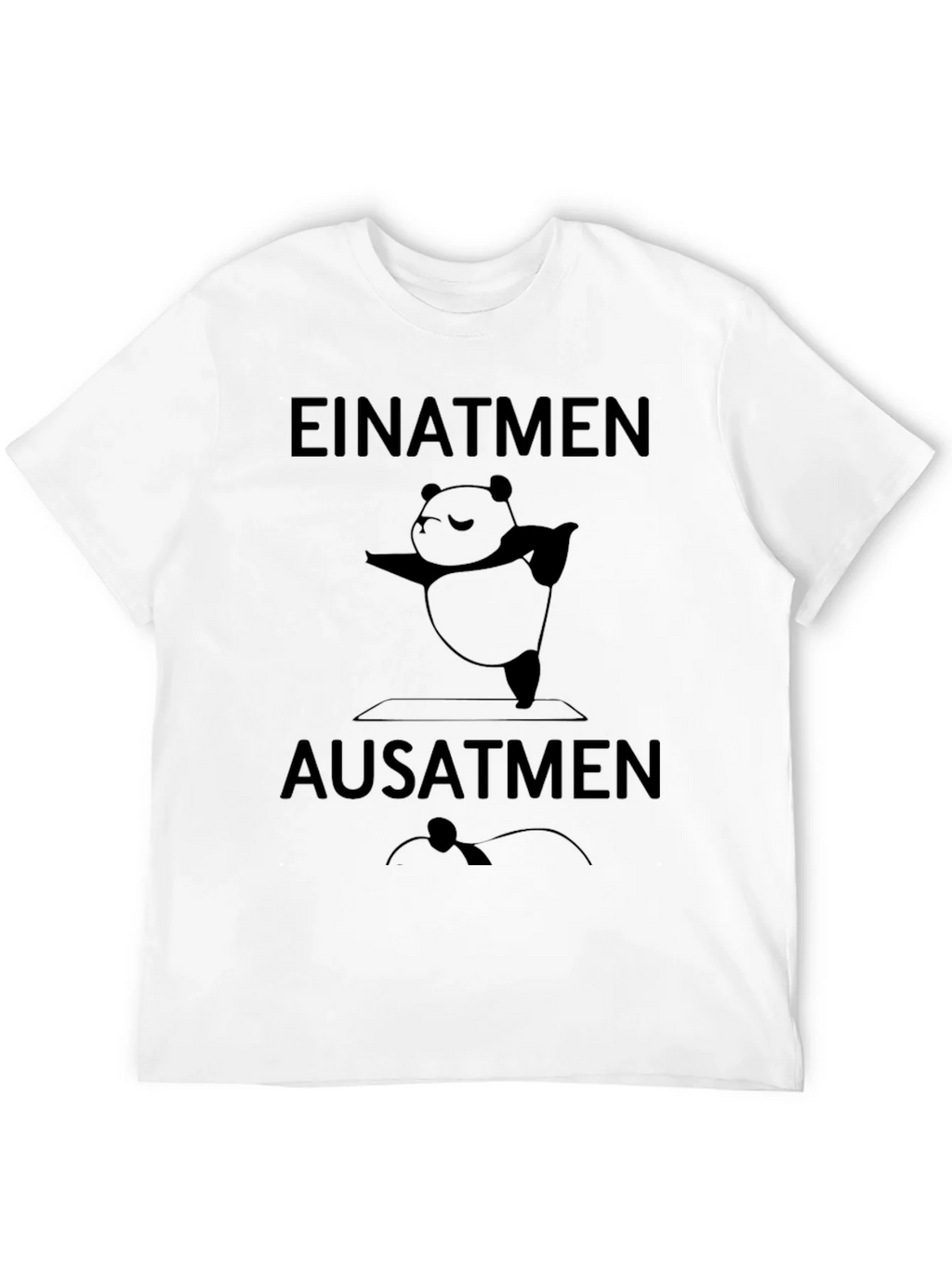Yoga Panda T-Shirt - Einatmen Ausatmen - Black Cotton Tee product image 11
