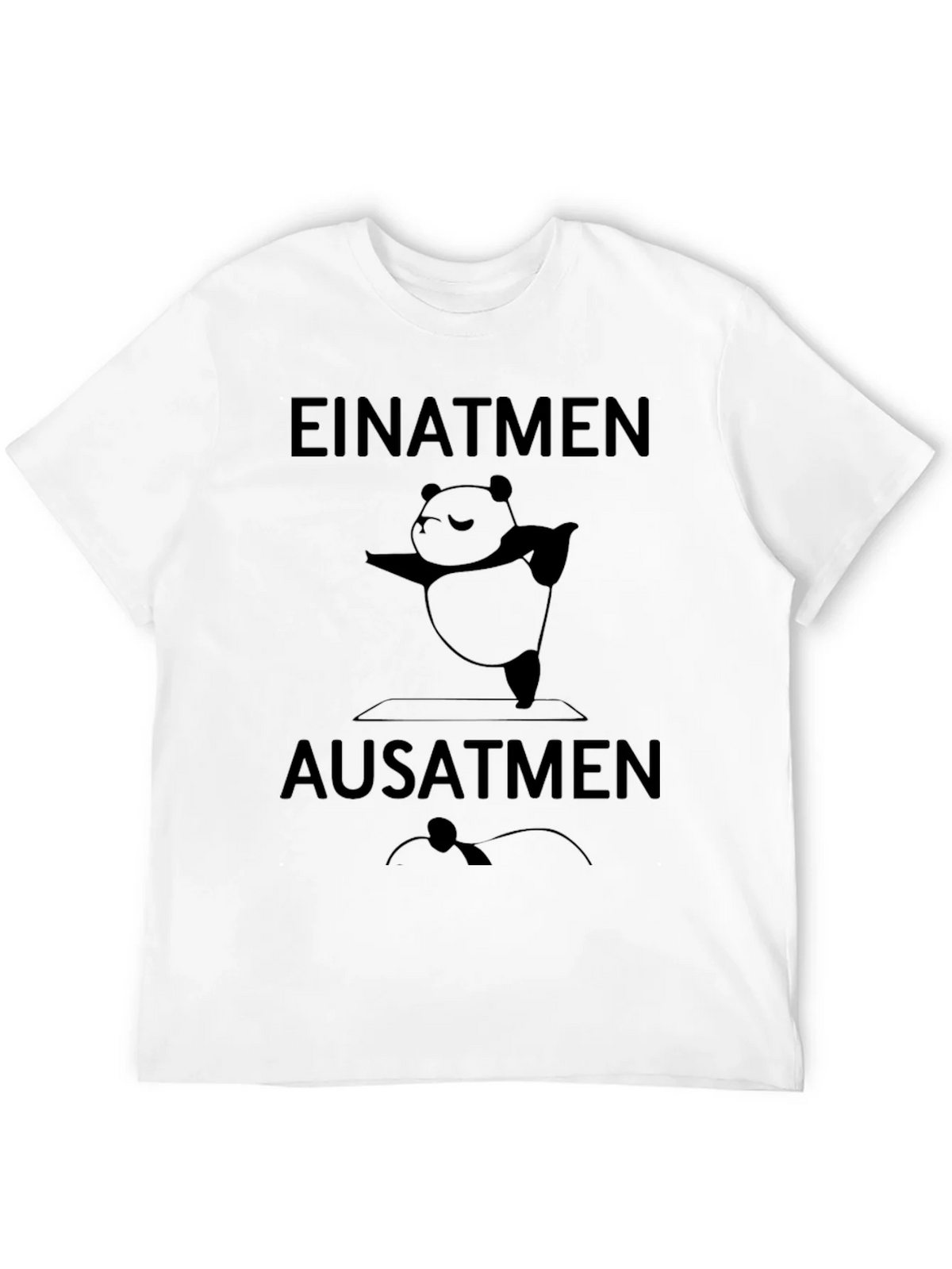 Yoga Panda T-Shirt - Einatmen Ausatmen - Black Cotton Tee product image 11