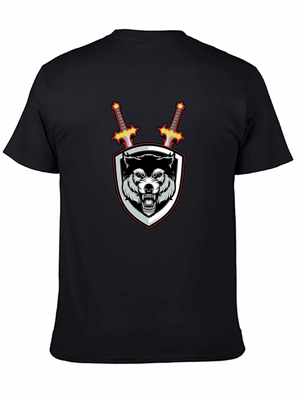 Wolf Crest Sword Graphic T-Shirt - Black product image 4