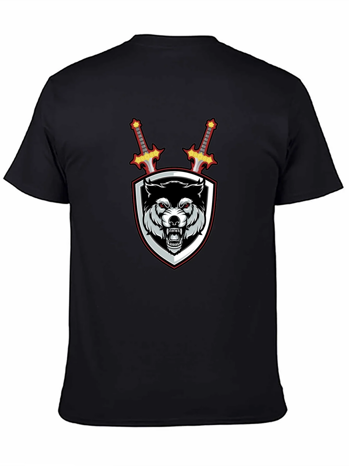 Wolf Crest Sword Graphic T-Shirt - Black product image 4