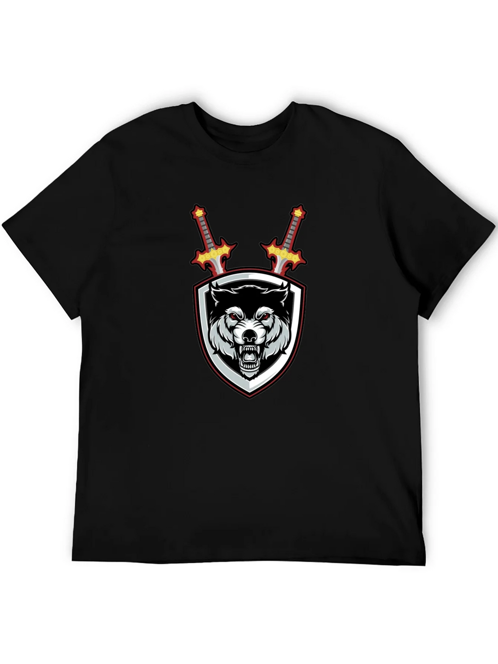 Wolf Crest Sword Graphic T-Shirt - Black product image 5