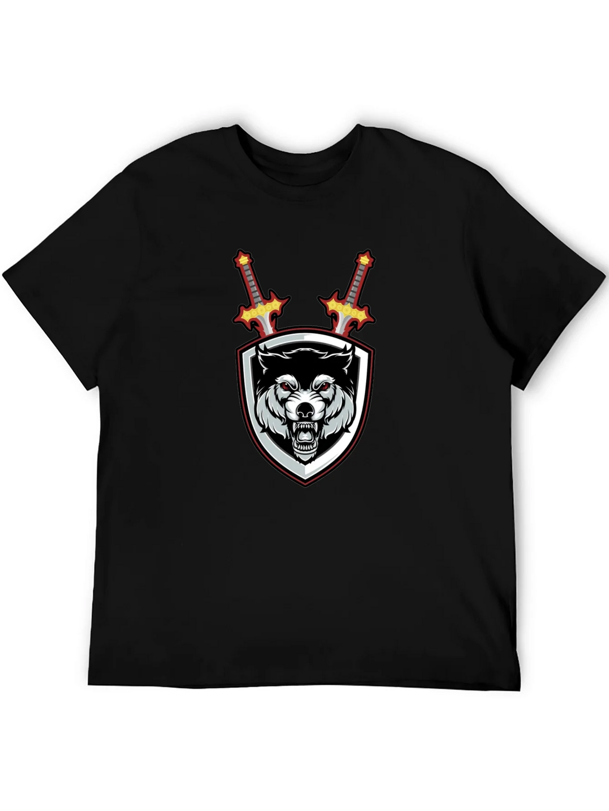 Wolf Crest Sword Graphic T-Shirt - Black product image 5