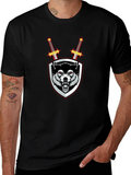 Wolf Crest Sword Graphic T-Shirt - Black product image 1