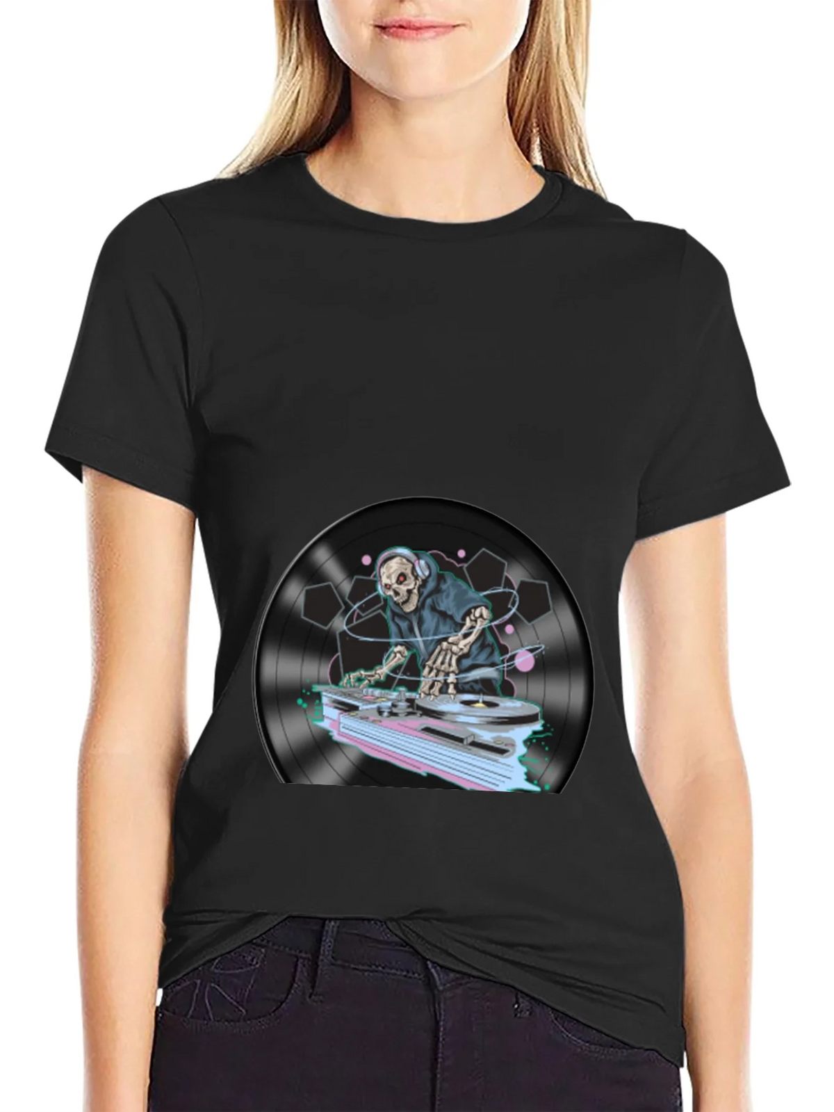 DJ Skeleton Graphic T-Shirt product image 2