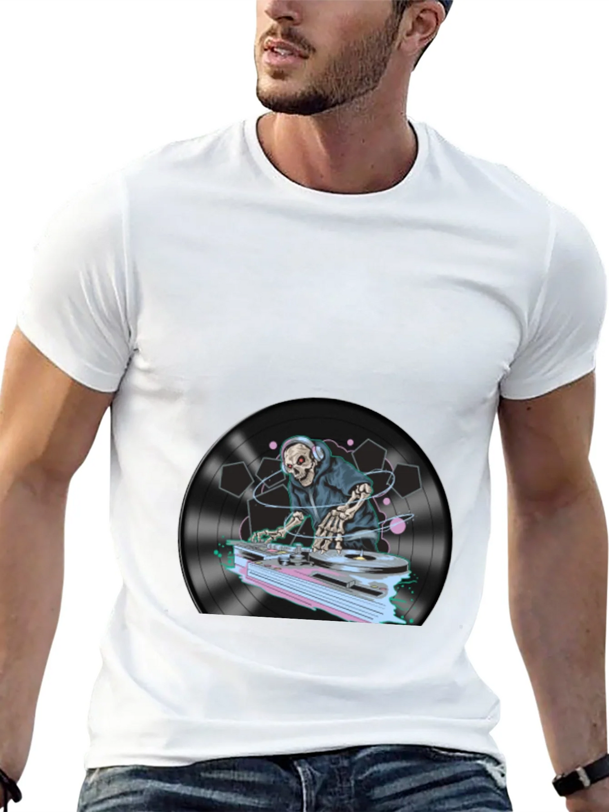 DJ Skeleton Graphic T-Shirt product image 12