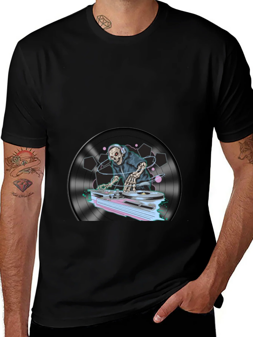 DJ Skeleton Graphic T-Shirt product image 1