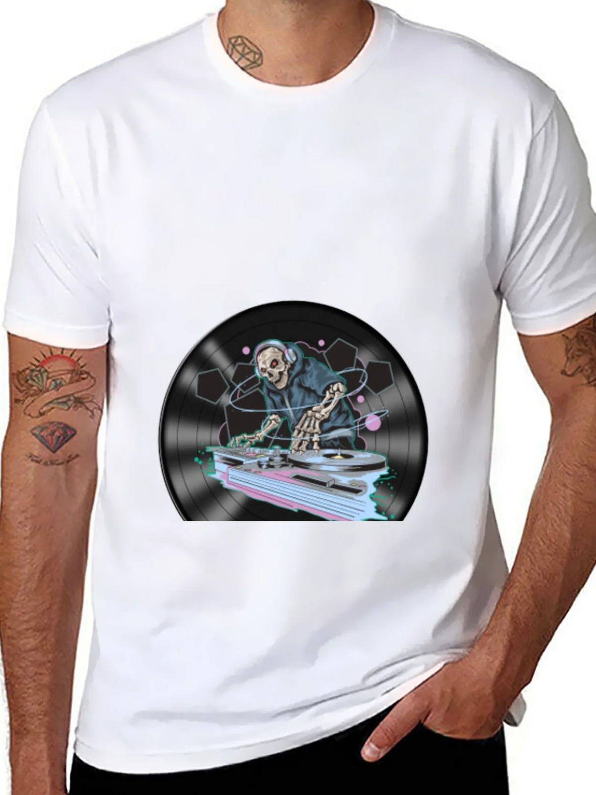 DJ Skeleton Graphic T-Shirt product image 7