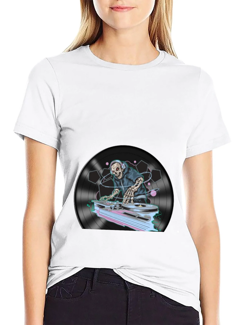 DJ Skeleton Graphic T-Shirt product image 8