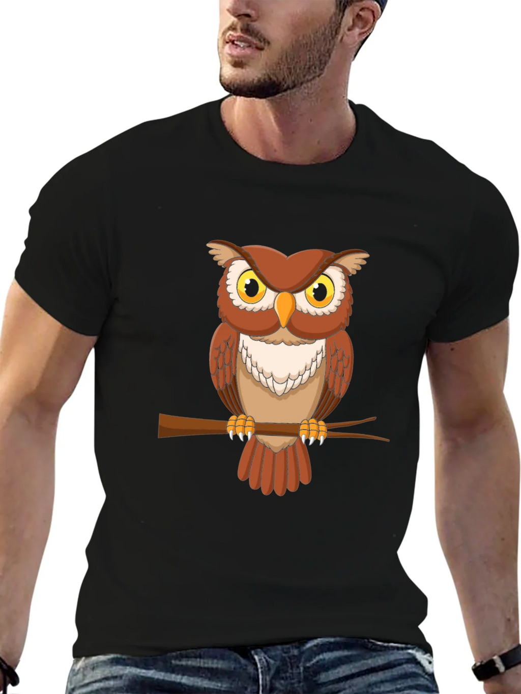 Owl Graphic Tee - Mens Short Sleeve Crew Neck T-Shirt product image 6