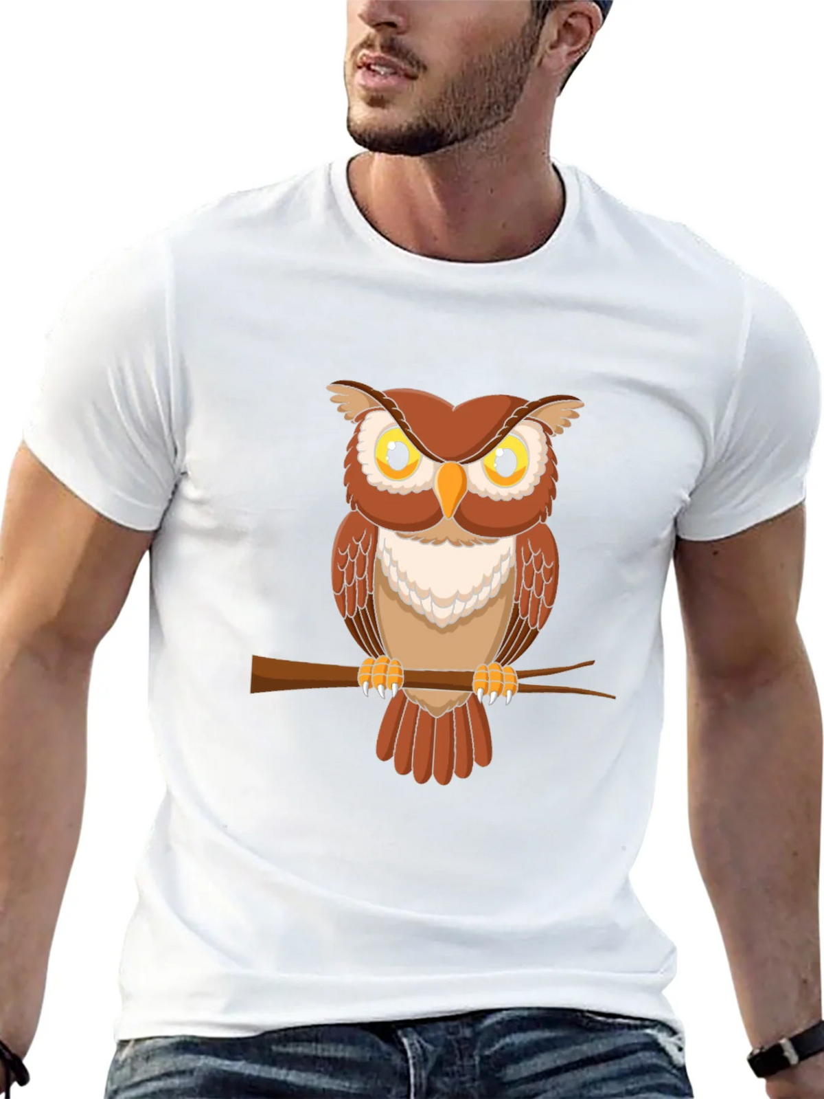 Owl Graphic Tee - Mens Short Sleeve Crew Neck T-Shirt product image 11